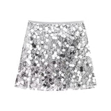 Silver Sequin Skirt with Sparkly Details