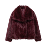 Elise™ - Röd Faux Fur Jacka
