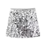 Silver Sequin Skirt with Sparkly Details