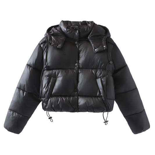 Zara™ - Glossy Down Jacket Black