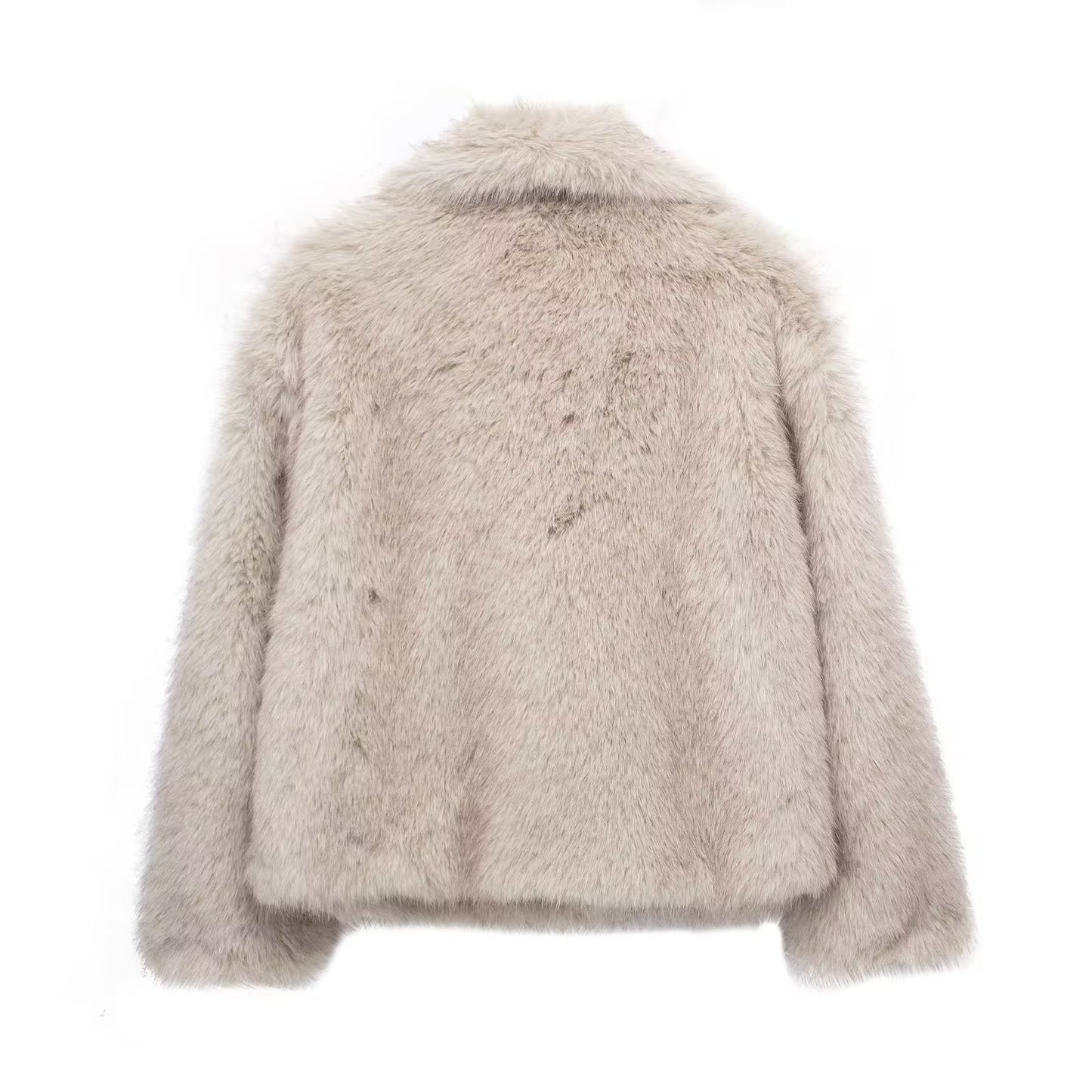 Elise™ - Grå Faux Fur Jacka