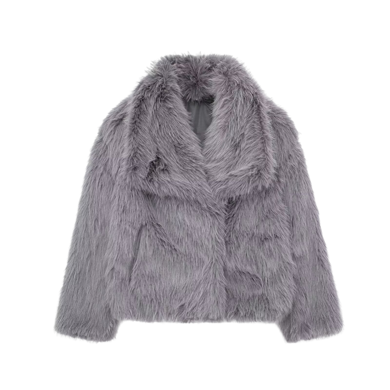 Elise™ - Grå Faux Fur Jacka