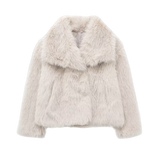 Elise™ - Vit Faux Fur Jacka