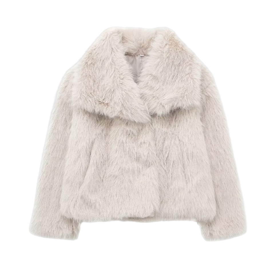 Elise™ - Vit Faux Fur Jacka