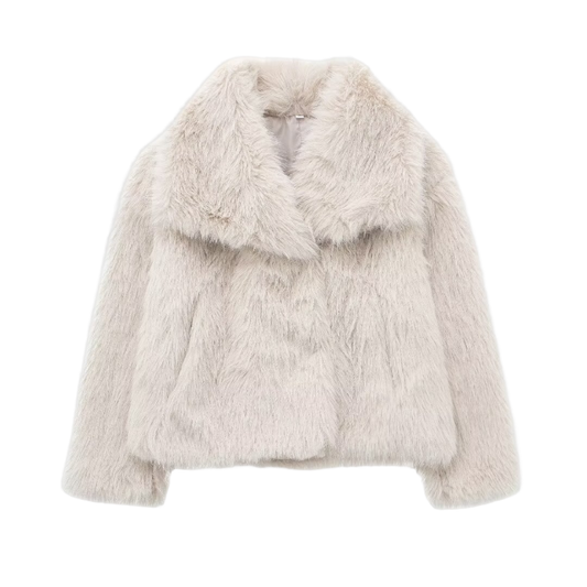 Elise™ - Vit Faux Fur Jacka