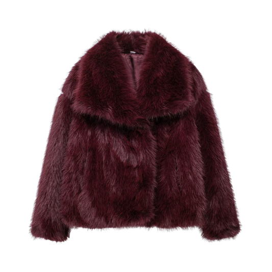 Elise™ - Röd Faux Fur Jacka