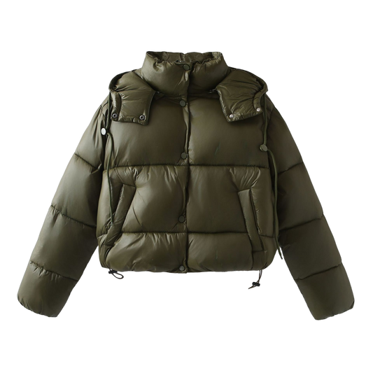 Zara™ - Glossy Down Jacket Mdesert green