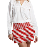 Chloe™ - Ruffle Skirt Striped Red