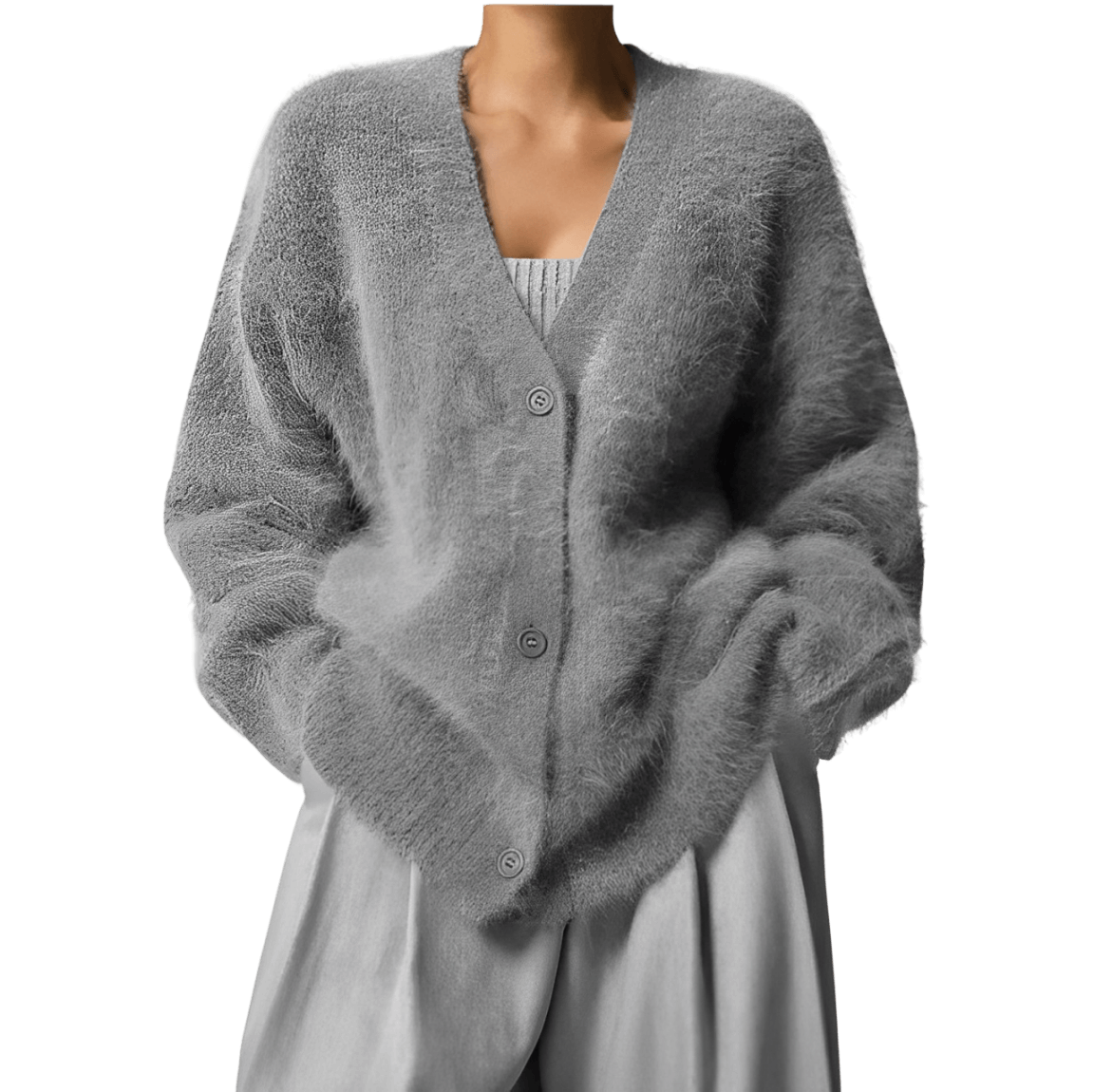 Selma™ -Cashmere Cardigan Mörkgrå