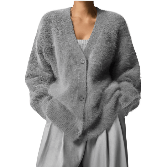 Selma™ -Cashmere Cardigan Mörkgrå