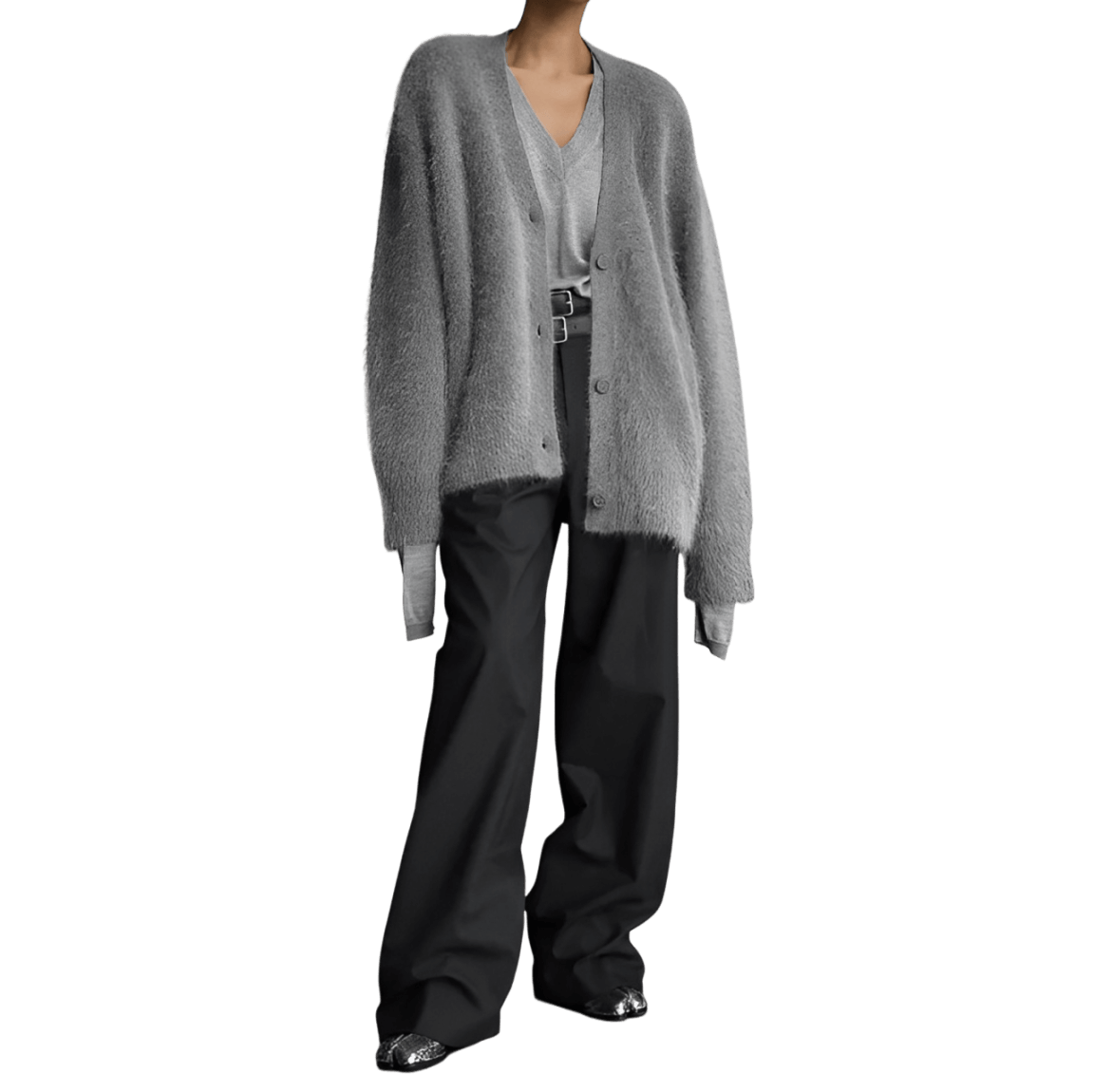 Selma™ -Cashmere Cardigan Mörkgrå