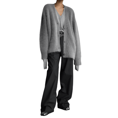 Selma™ -Cashmere Cardigan Mörkgrå